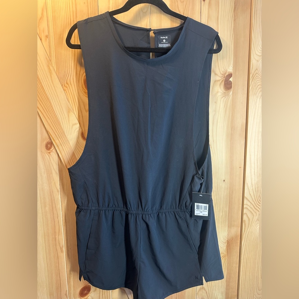 NWT Hurley Women's Coastal Quick Dry Water Repellent Black Romper